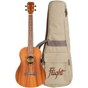 FLIGHT NUB310 - укулеле баритон, серия Natural, верхняя дека и корпус - сапеле, чехол в комплекте