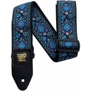 ERNIE BALL 4097 - гитарный ремень Indigo Orchid Jacquard,полипропилен,кожаные нашивки