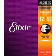 ELIXIR 16052 струны для акустической гитары PhosBronze, NanoWeb Light(012-016-024-032-042-053)