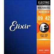 ELIXIR 12002 струны для электрогитары Anti Rust NanoWeb Super Light(009-011-016-024-032-042)