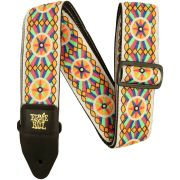 ERNIE BALL 5338 - гитарный ремень Candy Sun Jacquard, полипропилен, кожаные нашивки
