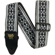ERNIE BALL 5319 - гитарный ремень Beatnik Black Jacquard, полипропилен, кожаные нашивки