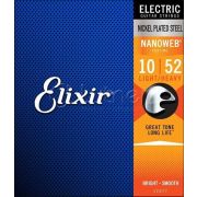 Elixir 12077 NANOWEB Комплект струн для электрогитары, Light, 10-52