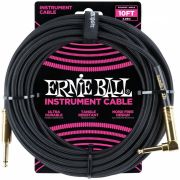 ERNIE BALL 6081 - кабель инструментальный, оплетёный, 3,05 м, прямой/угловой джеки, чёрный
