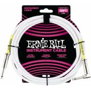 ERNIE BALL 6049 - кабель инструментальный, прямой - угловой джеки, 3 метра, белый