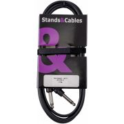 STANDS & CABLES GC-076-3 - кабель распаянный инструментальный Jack-Jack угловой,3 м.