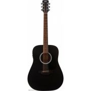 JET JDE-255 BKS - электроакустическая гитара, верхняя дека - ель, корпус - красное дерево,цвет черн.