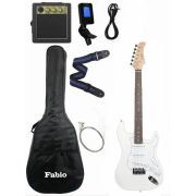 Fabio ST100 WH Комплект: электрогитара,комбоусилитель, тюнер, чехол, ремень,струны