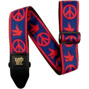 ERNIE BALL 4698 - гитарный ремень Jacquard с рисунком Peace Love Dove(красно-синий